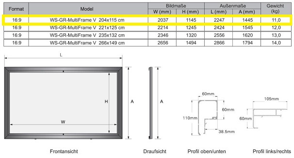 WS-GR-MultiformatFrame V, 16:9 204x115cm, vert. Mask. 21:9