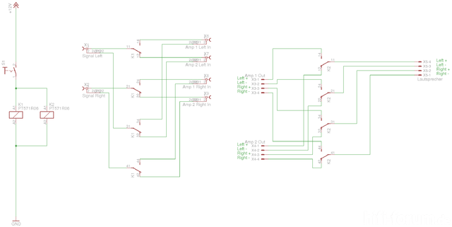 Schaltplan: Umschalter fr Verstrker