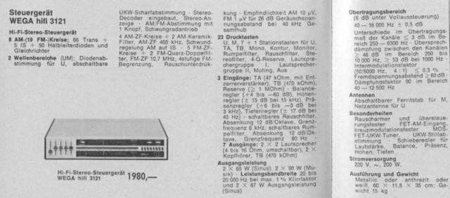 Kurzbeschreibung WEGA 3121