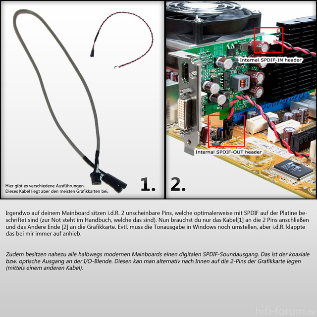 Ton - Kabel Vom Mainboard Mit Grafikkarte Verbinden