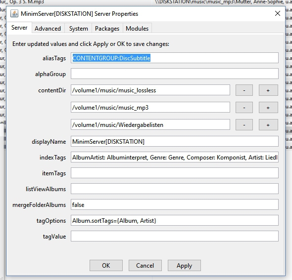 best way to manage tags with minimserver
