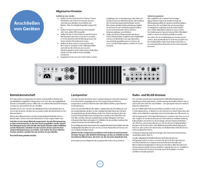 Arcam Anschlüsse 1