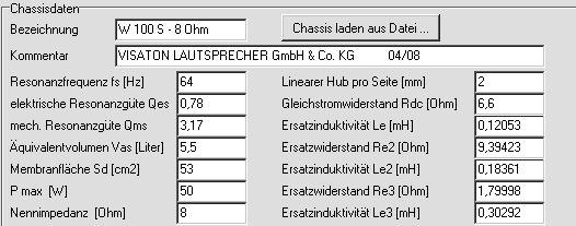 Chassis W100S 8Ohm