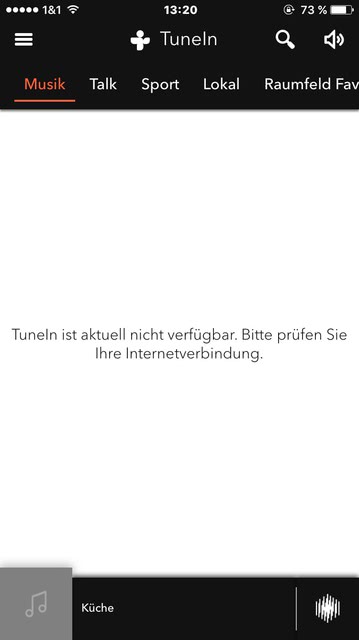 TuneIn - Keine Verbindung Möglich