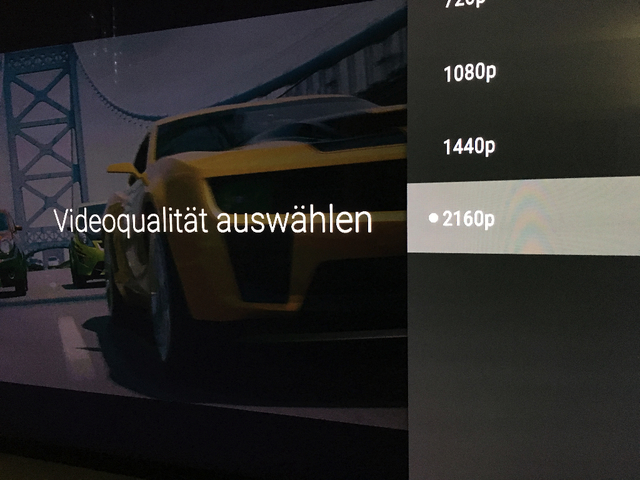Qualitätsauswahl Youtube App