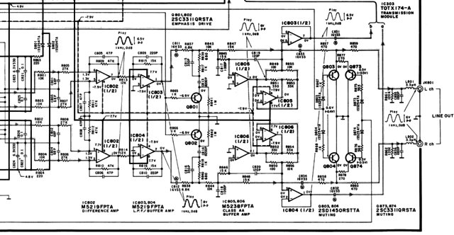 Technics PS-SL 700 Schaltplan Ausgangsstufe