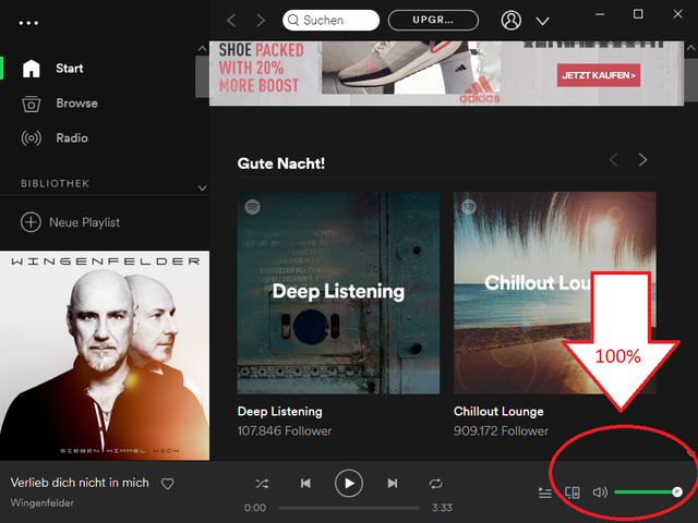Spotify 100% Volume