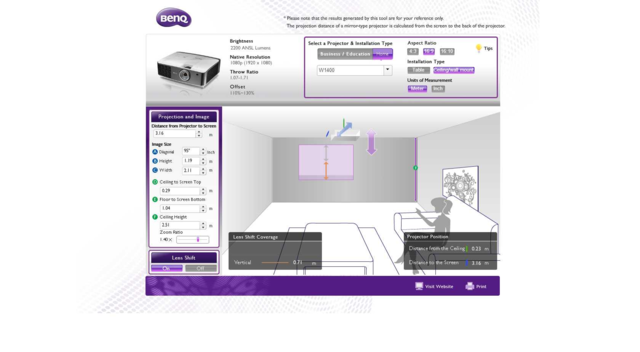 BenQ Projector Calculator