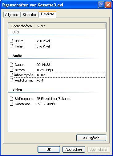 Dateiinfo Nach VirtualDub DirectStrem