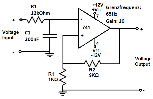 Active-noninverting-op-amp-low-pass-filter-circuit