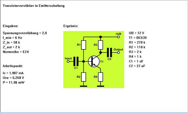 Vorverstärker In Emitterschaltung 