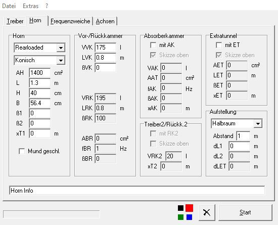 Parameter Großes Gehäuse