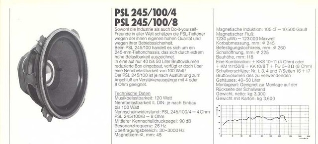 Isophon PSL245 Prospekt1978