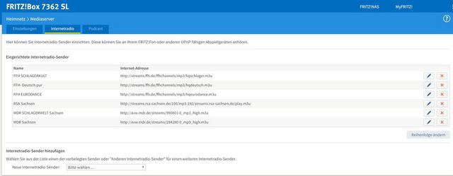 Mediaserver FritzBox