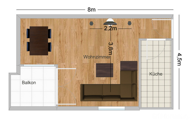 Wohnzimmer - Grundriss