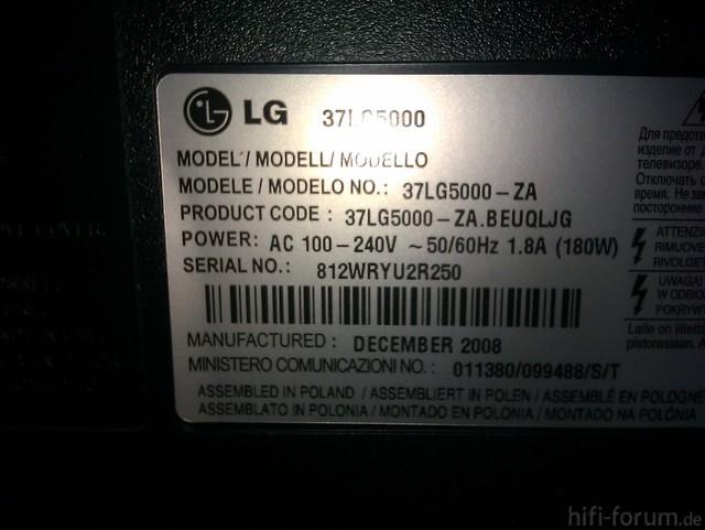 LG 37LG5000 Spint