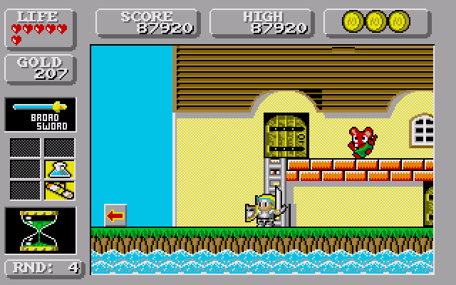 65693 Wonder Boy In Monster Land Amiga Screenshot The Coastal Town