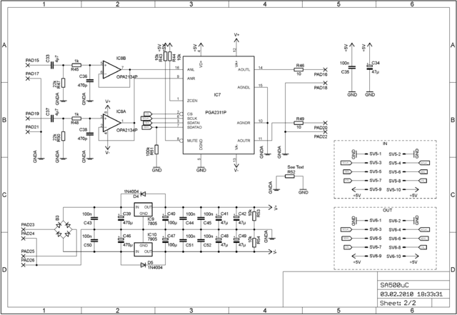 PGA2311 Mit Impedanzwandler Am Eingang