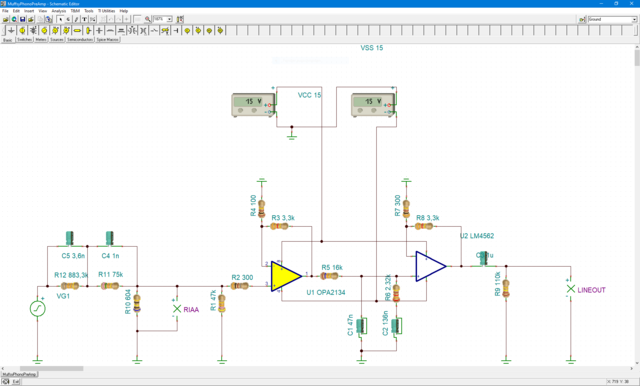 PreAmp Schaltung Simulation