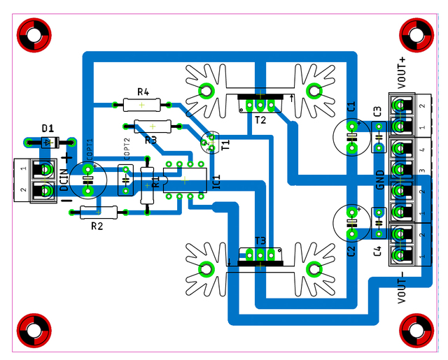 Symmetrisches Netzteil PCB