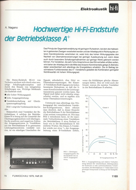 Funktion Der SE-A1 Class A+ Endstufe