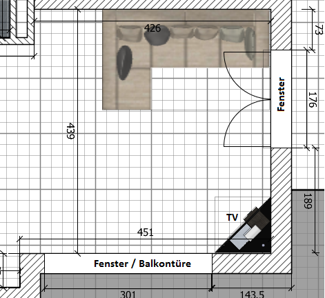 Grundriss Bzw. Aufstellung Wohnzimmer