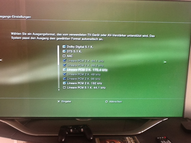 Einstellung PS3 HDMI Manuell