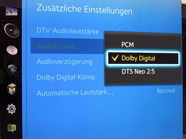 Toneinstellungen - Dolby Digital