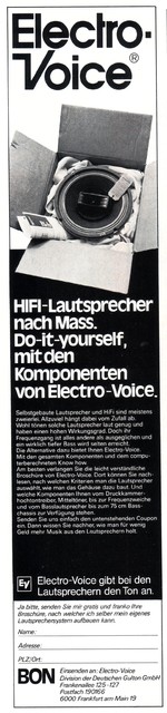 Electro Voice Lautsprecher-Chassis 1978