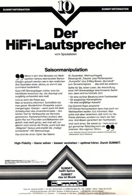 Summit Lautsprecher 1978