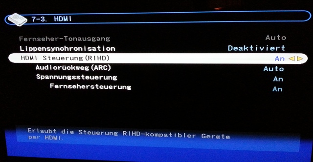 Einstellung HDMI ARC / Audio In Am AVR