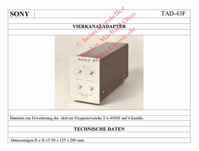 SONY TAD-43F