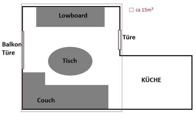 Skizze Wohnzimmer