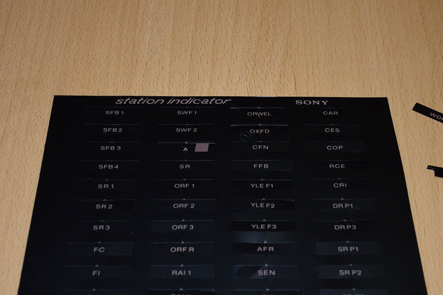 Sony ES Tuner Station Indicator Blatt (2/2)