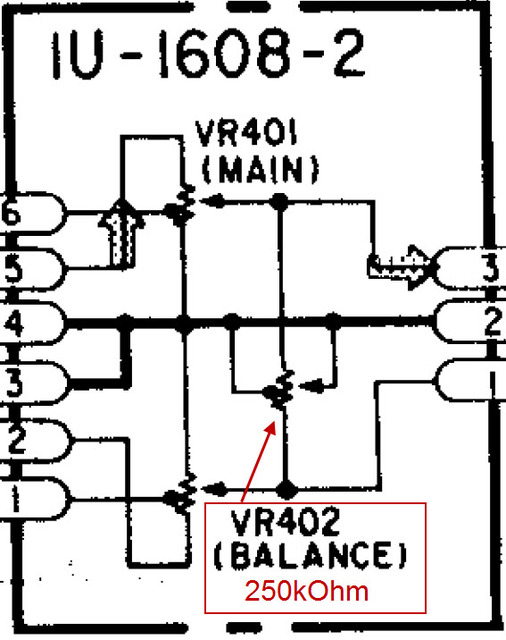 Denon PMA-520 Volume/Balance Schaltplan