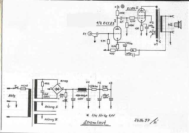 EL 84 single ended Pentode Mode