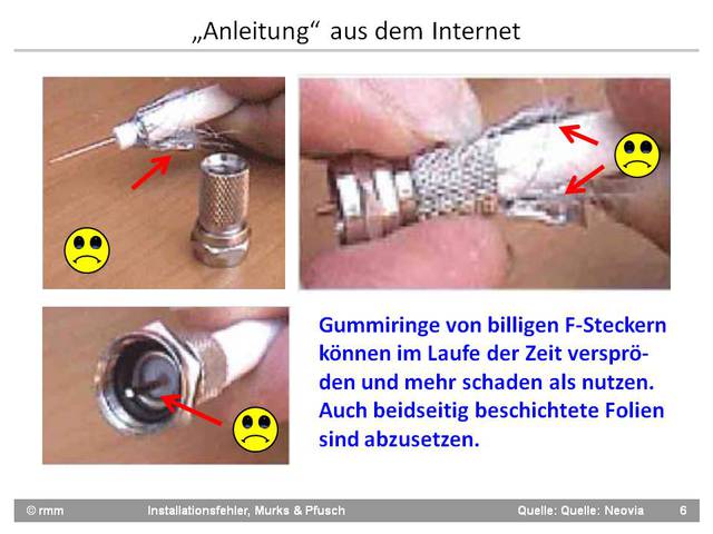 Montagen Von F-Steckern Mit Schraubkupplungen