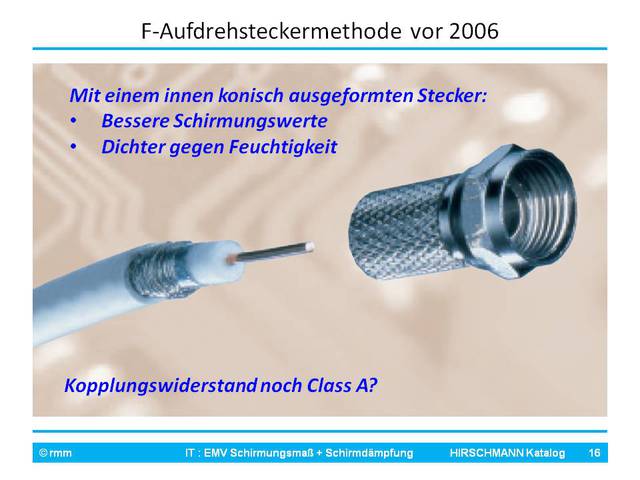 Veraltete Verdrillmethode Für F-Aufdrehstecker