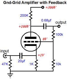 gnd-grid amplifiers with fb