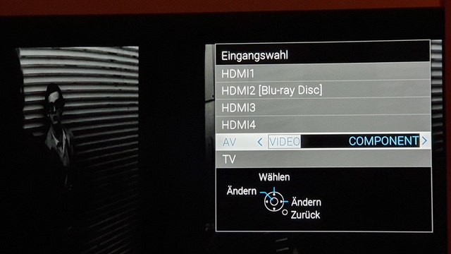 TV AV Einstellunf Auf Component