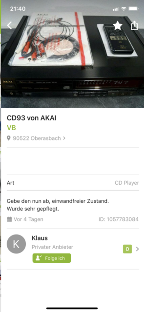 AKAI CD 93