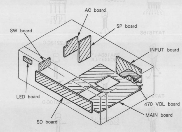 Sony TA-F470 internal layout