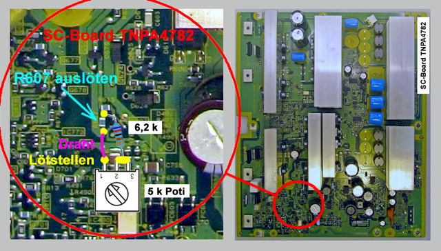 Vset Modifizierung auf SC-Board TNPA4782