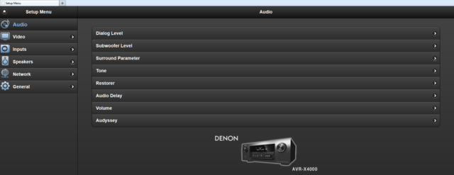 Denon AVR-X4000 Web Setup (Browser)