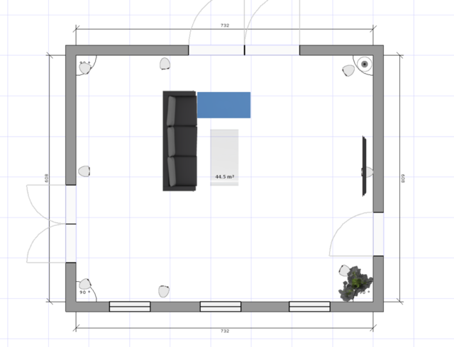 Wohnzimmer Surround Aufstockung Plan