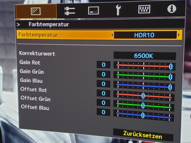 Farbtemperatur Frame Adapt HDR