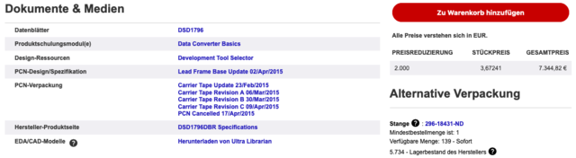 DSD1796 Preis