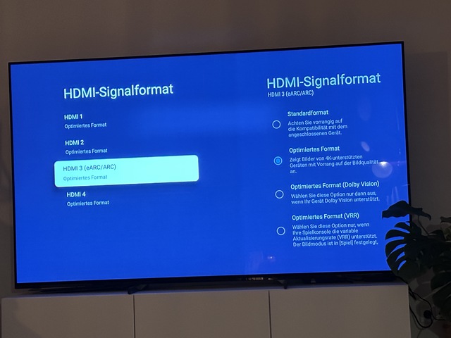 Einstellungen HDMI