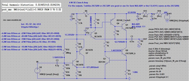 4W-SE-Amp DIA Audio (Spice Schematic) 