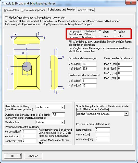 ARTA - Beugung an Schallwand (Wandbox)